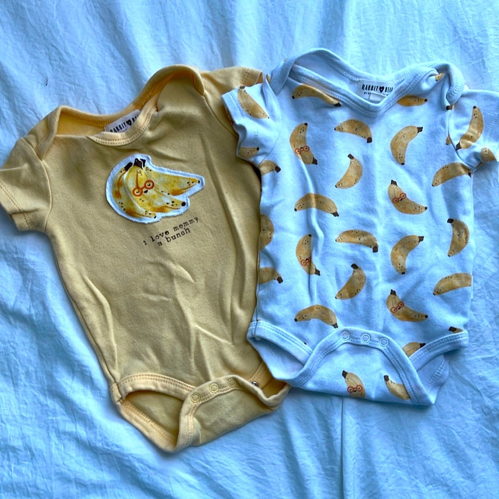 3-6 month Banana organic onesies